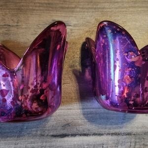 Set of Pink Flower Candle Holders (Candles NOT INCLUDED)